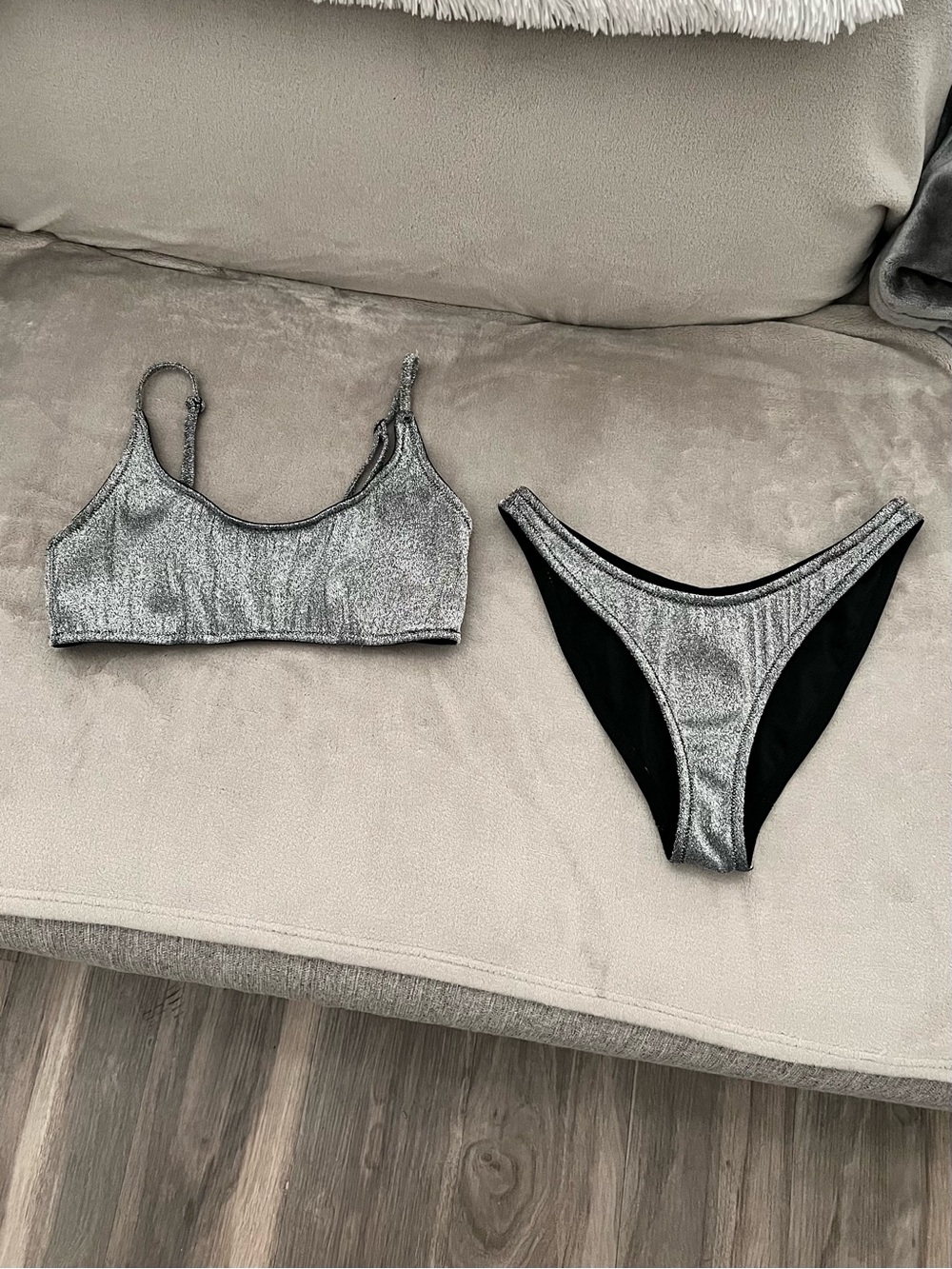 Triangl swimwear silver sparkle bikini set | S++